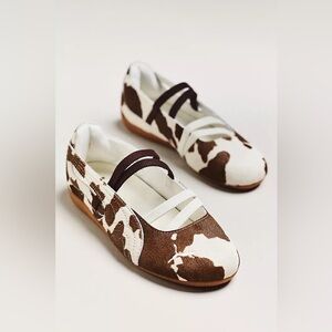 New PUMA x Anthropologie Speedcat Ballet Brown Cow Print Flats Ballerina Shoes 9